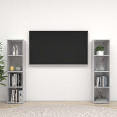 Greatstore TV skříňky 2 ks betonově šedé 142,5 x 35 x 36,5 cm dřevotříska