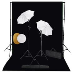 Greatstore Foto studio set se světly, deštníky, pozadím a odraznou deskou