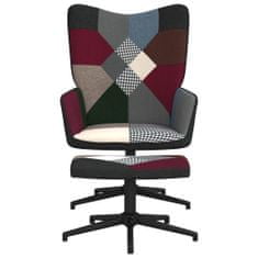 Vidaxl Relaxační křeslo se stoličkou patchwork textil
