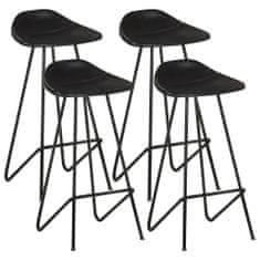 Vidaxl Barové stoličky 4 ks černé pravá kůže