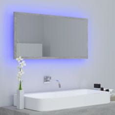 Greatstore LED koupelnové zrcadlo betonově šedé 90x8,5x37 cm dřevotříska