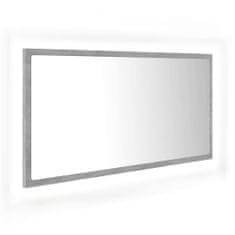 Greatstore LED koupelnové zrcadlo betonově šedé 90x8,5x37 cm dřevotříska