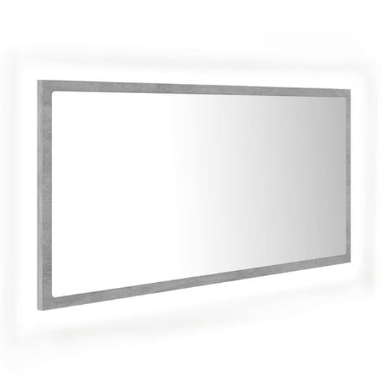 Vidaxl LED koupelnové zrcadlo betonově šedé 90x8,5x37 cm dřevotříska