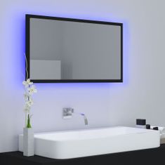 Vidaxl Koupelnové zrcadlo LED černé 80 x 8,5 x 37 cm dřevotříska