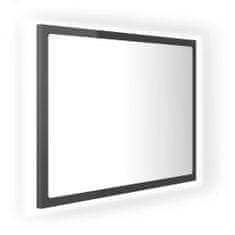 Vidaxl LED koupelnové zrcadlo šedé vysoký lesk 60x8,5x37cm dřevotříska