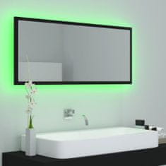 Vidaxl Koupelnové zrcadlo LED černé 100 x 8,5 x 37 cm dřevotříska