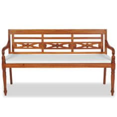 Vidaxl Zahradní lavice Batavia s poduškou 150 cm teak