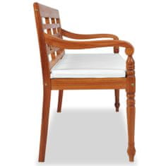 Vidaxl Zahradní lavice Batavia s poduškou 150 cm teak