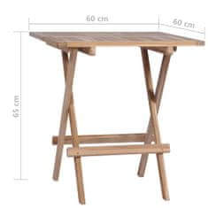 Greatstore Skládací bistro stolky 2 ks 60 x 60 x 65 cm masivní teak