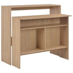 Vidaxl Barový stůl se 2 stolními deskami dubový 130 x 40 x 120 cm