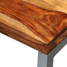 Greatstore Konzolový stolek z masivního sheeshamu, ocelové nohy
