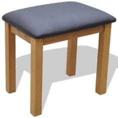 Greatstore Toaletní stolek se stoličkou masivní dubové dřevo