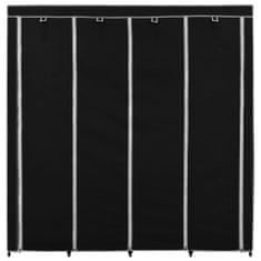 Petromila Wardrobe with 4 Compartments Black 175x45x170 cm