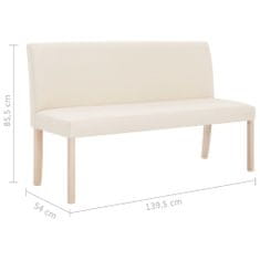 Vidaxl Lavice 139,5 cm krémová polyester