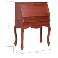 Greatstore 283841 Secretary Desk Brown 78x42x103 cm Solid Mahogany Wood