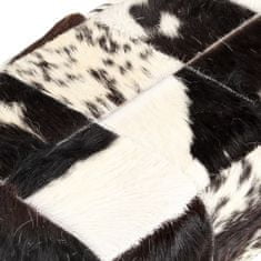 Greatstore Lavice 160 cm černá patchwork pravá kozí kůže