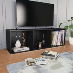 Greatstore Knihovna / TV skříňka černá 36 x 30 x 114 cm dřevotříska