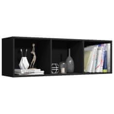 Greatstore Knihovna / TV skříňka černá 36 x 30 x 114 cm dřevotříska