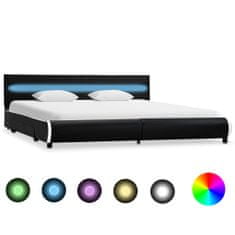 Greatstore Rám postele s LED světlem černý umělá kůže 180 x 200 cm