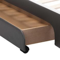 Greatstore Rám postele s LED světlem antracitový umělá kůže 140 x 200 cm