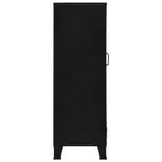 shumee Kancelářská skříň pletivové dveře industriální černá 75x40x120