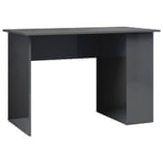 Greatstore Psací stůl šedý s vysokým leskem 110 x 60 x 73 cm dřevotříska