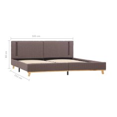 Greatstore Rám postele s LED světlem taupe textil 160 x 200 cm