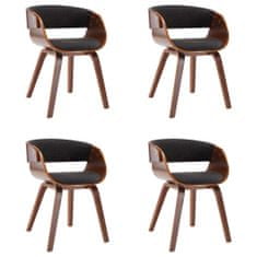 Vidaxl Jídelní židle 4 ks šedé ohýbané dřevo a textil