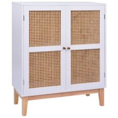 Greatstore Příborník bílý 80 x 35 x 100 cm MDF a ratan