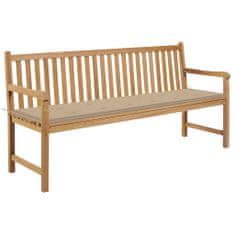 Greatstore Zahradní lavice s béžovou poduškou 175 cm masivní teak