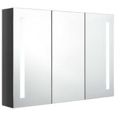 Vidaxl LED koupelnová zrcadlová skříňka 89 x 14 x 62 cm zářivě šedá