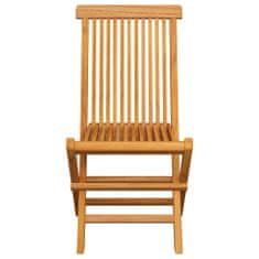 Greatstore Zahradní židle se zelenými poduškami 8 ks masivní teak