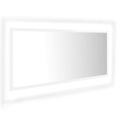 Greatstore LED koupelnové zrcadlo bílé s leskem 100x8,5x37cm dřevotříska