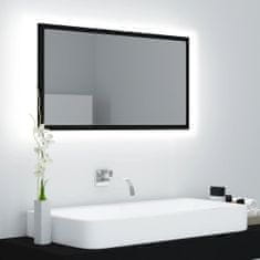 Vidaxl Koupelnové zrcadlo LED černé 80 x 8,5 x 37 cm dřevotříska