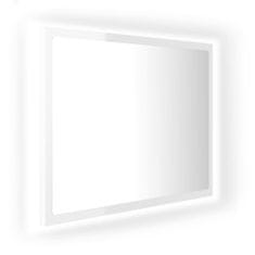 Vidaxl LED koupelnové zrcadlo bílé vysoký lesk 60x8,5x37cm dřevotříska