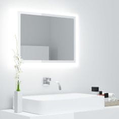 Vidaxl LED koupelnové zrcadlo bílé vysoký lesk 60x8,5x37cm dřevotříska