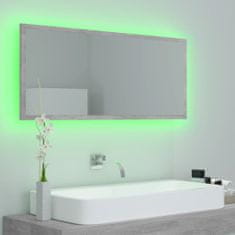 Greatstore LED koupelnové zrcadlo betonově šedé 100x8,5x37 cm dřevotříska