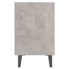 Greatstore Noční stolek s kovovými nohami betonově šedý 40 x 30 x 50 cm