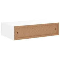 Greatstore Nástěnné police se zásuvkami 2 ks bílé 40 x 23,5 x 10 cm MDF