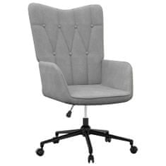 Greatstore Relaxační židle světle šedá textil