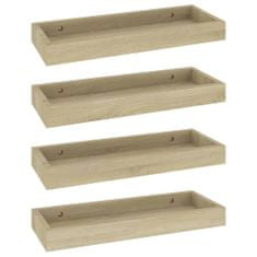 Greatstore Nástěnné police Loggia 4 ks dub 40 x 15 x 4 cm MDF