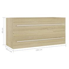 Greatstore Skříňka pod umyvadlo dub sonoma 100 x 38,5 x 48 cm dřevotříska