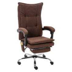 Greatstore Masážní kancelářská židle hnědá textil