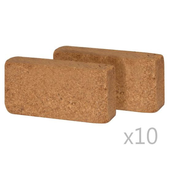 Greatstore Lisované kokosové vlákno 20 ks 650 g 20 x 10 x 4 cm