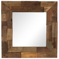 shumee vidaXL Zrcadlo s rámem z recyklovaného dřeva 50 x 50 cm