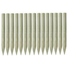 Greatstore Špičaté plotové sloupky 15 ks impregnovaná borovice 4 x 100 cm