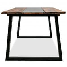 Greatstore Jídelní stůl, masivní akáciové dřevo a sklo, 180x90x75 cm