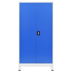 shumee Kancelářská skříň 90 x 40 x 180 cm šedo-modrá