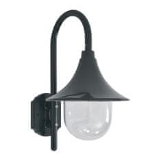 Greatstore Zahradní nástěnná lampa E27 42 cm hliníková tmavě zelená