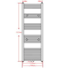 Greatstore Černý žebříkový radiátor obloukový ústřední topení 500x1424 mm